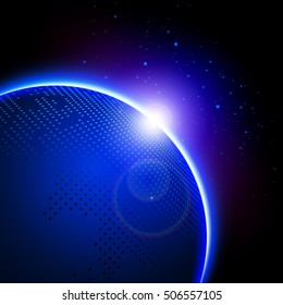Vector Abstract Digital Technology Background. Digital Global Map Network Electronic Future Communication Business Connection. Technology Global. Network Connection Concept Background
