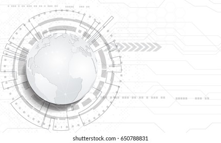Vector Abstract Digital Technology Background. Digital Global Map Network Electronic Future Communication Business Connection. Technology Global. Network Connection Concept  background
