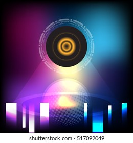 Vector abstract digital technology innovation background, drawing by hand vector and digital illustration created without reference image.