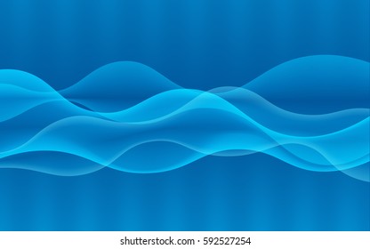 Vector abstract digital wave design element. Sound waves with a gradient. Glowing lines. Abstract blue background. Technology concept. Vector illustration.
