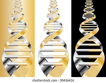 vector abstract DNA curve on different backgrounds