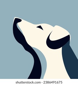 Arte de ilustración de diseño de perro abstracto vectorial aislado en el fondo