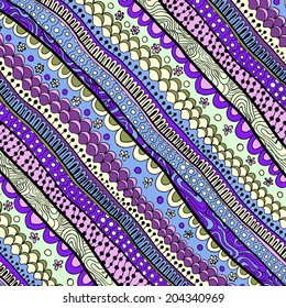 Vector abstract doodle floral decorative background. Template frame design for card with place for your text.