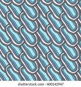 Vector abstract doodles seamless pattern with ellipse
