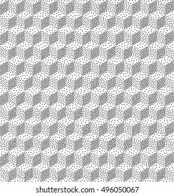 Vector abstract dots background. Necker Cube Pattern. Geometric texture. Modern fond. Pointillism backdrop.