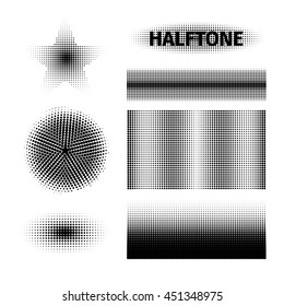 Vector abstract dots halftone elements. Background elements.