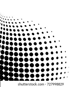 Vector abstract dotted background. Black and white halftone effect vector illustration.