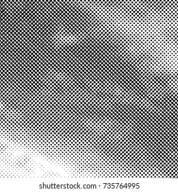 Vector abstract dotted background. Black and white halftone effect vector illustration.