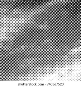 Vector abstract dotted background. Black and white halftone effect vector illustration.