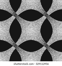 Vector abstract dotted geometric pattern element. Based on ethnic ornaments. Stipple technique. Pointillism. #01