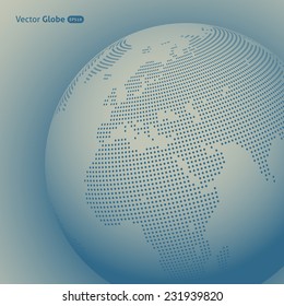 Vector abstract dotted globe, Central heating view on Europe and Africa