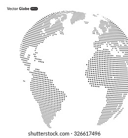 Vector abstract dotted globe, Central heating view on Atlantic ocean region