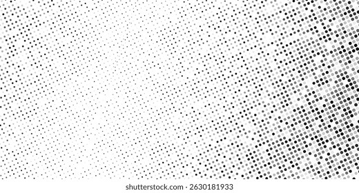 Vector abstract dotted halftone gradient texture. Vanishing polka dot background. Repeating dots gradation art simple abstract design