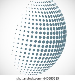 Vector abstract dotted halftone planet.