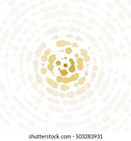 Vector abstract dotted halftone radial random circular motion pattern background.