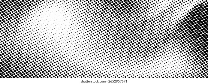 Vector abstract dotted halftone template background. Pop art dotted gradient design element. Grunge halftone textured pattern with dots.