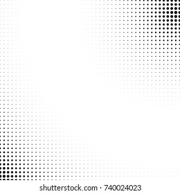 Vector abstract dotted halftone template background. Pop art dotted gradient design element. Grunge halftone textured pattern with dots.