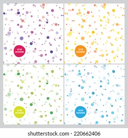 Vector abstract dotted splatter backgrounds collection