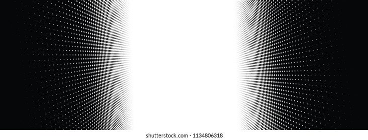 Vector abstract dotted volumetric background. Black circles isolated on white fond. Design element.