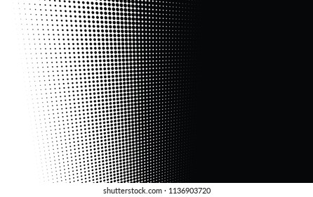 Vector abstract dotted volumetric background. Black circles isolated on white fond. Design element.
