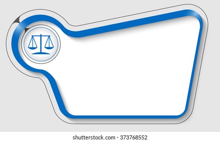 Vector abstract double box for your text and justice symbol