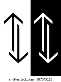 Vector Abstract Up and Down Arrow Graphic