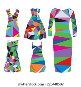 Vector abstract dresses. set