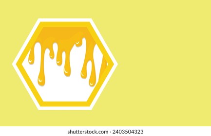 Vector Abstract Dripping Honey Element 3D Illustration under sunlight for Beauty and Healthcare Poster, Product Packaging, or Advertisement Background.