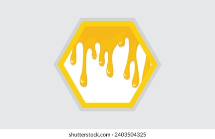 Vector Abstract Dripping Honey Element 3D Illustration under sunlight for Beauty and Healthcare Poster, Product Packaging, or Advertisement Background.