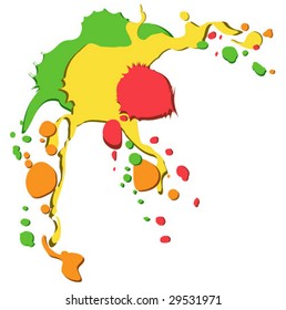 Vector abstract drops of ink