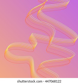 Vector abstract dynamic colorful curly wave backgrounds collection