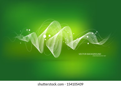 Vector abstract dynamic curly wave background