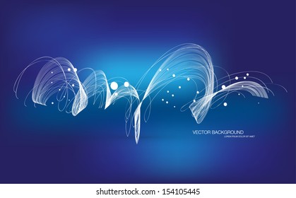 Vector abstract dynamic curly wave background