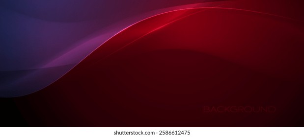 Vector abstract dynamic geometric shape, wave flow line, light effect, and texture on red gradient color for wallpaper, template banner. Illustration modern graphic design for futuristic background
