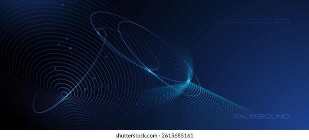 Vector abstract dynamic geometric shape, wave flow line, light effect and texture on blue gradient color for wallpaper, template banner. Illustration modern graphic design for futuristic background