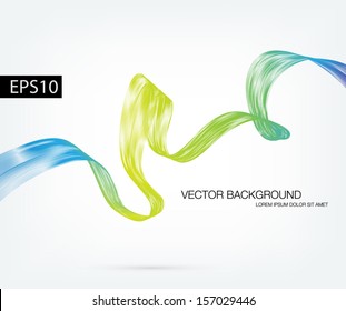 Vector abstract dynamic ribbon wave background