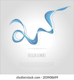 Vector abstract dynamic ribbon wave background. 