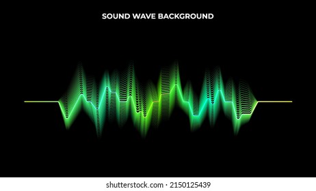 Vektorgrafik mit dynamischem Hintergrund für Schallwellen. Musikspektrum Neonlinien. abstrakter Hintergrund digitales Audiolabor