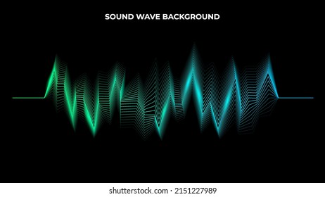 Vector Abstract With Dynamic Sound Waves Background. Music Spectrum Neon Lines. Digital Audio Studio Abstract Background