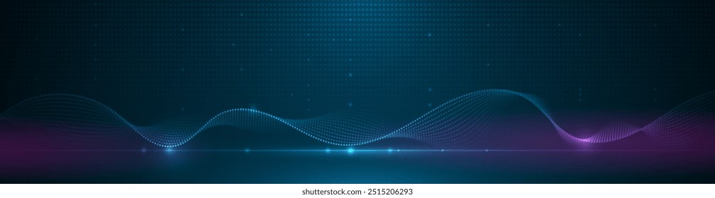 Vector abstract dynamic, wave particle and dot. Illustration technology background with dynamic mesh, flow particles design for banner, wallpaper. Futuristic, digital datum network and science concept
