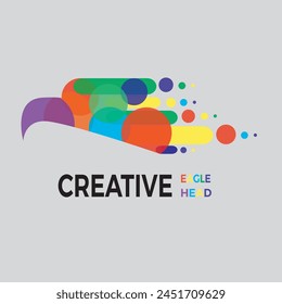 Vector abstract eagle logo with colorful transparent circle collection concept