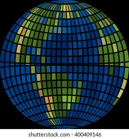 Vector abstract earth globe on a black background