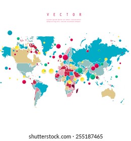 Vector Abstract Earth Map. World map connection illustration