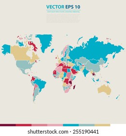 Vector Abstract Earth Map. World map connection illustration