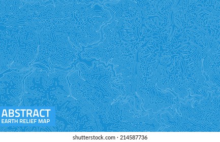 Vector abstract earth relief map. Generated conceptual elevation map. 