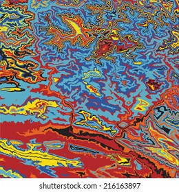 Vector abstract earth relief map. Color madness. Abstract color splats