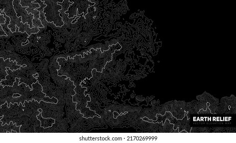 Vector abstract earth relief map. Generated conceptual elevation map.