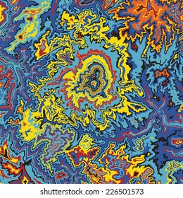 Vector abstract earth relief map. Color madness. Abstract color splats