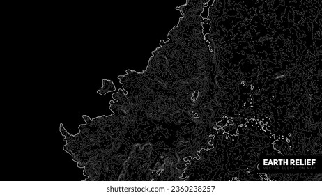 Mapa abstracto de relieve de tierra vectorial. Mapa de elevación conceptual generado.