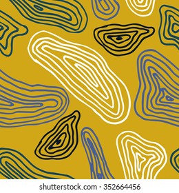 Vector abstract earth relief map seamless pattern element. Generated conceptual elevation map. Hand draw background.